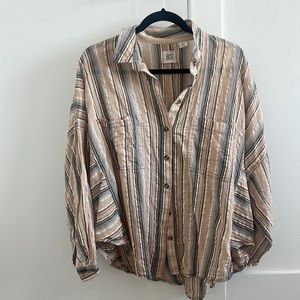 BDG urban outfitters stripe button down SMALL